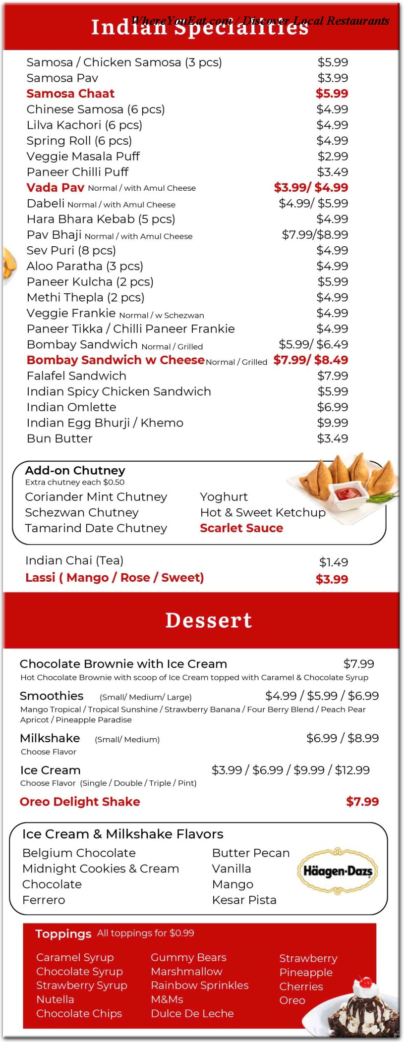 Our Menu